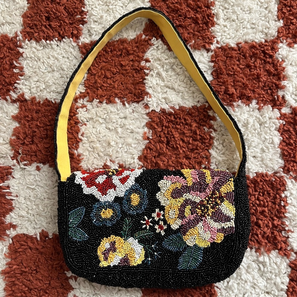 Anthropologie beaded mini shoulder bag